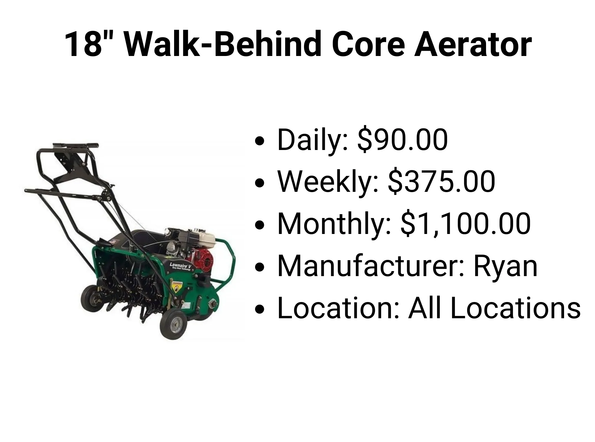 18" Walk-Behind Core Aerator
